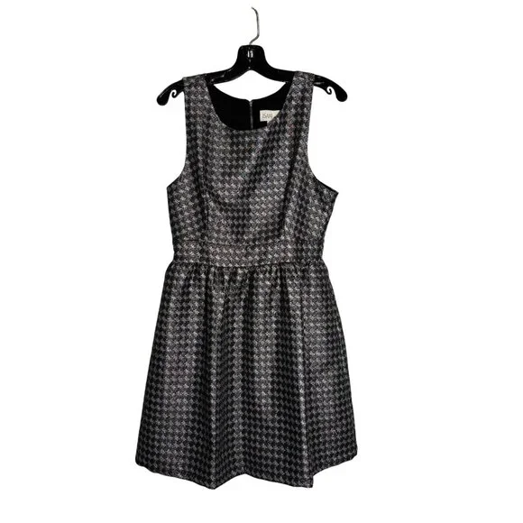 Isani For Target Black & Silver Feminine Retro Style Houndstooth Sleeveless - Picture 2 of 15